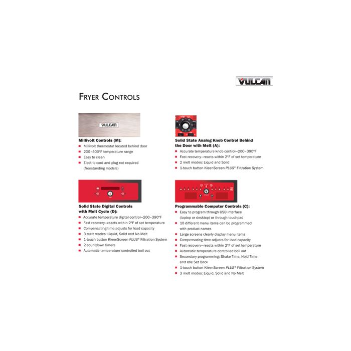 Vulcan Hart PowerFry5 1VK85DF gas fryer digital control and KleenScreen PLUS&reg; filter