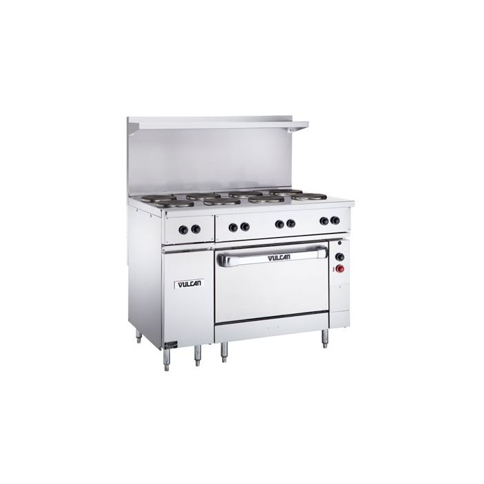 Vulcan Hart Electric Marine range EV48S-4FP24G480 with 4 French Plates and 24 Inch Griddle to Right