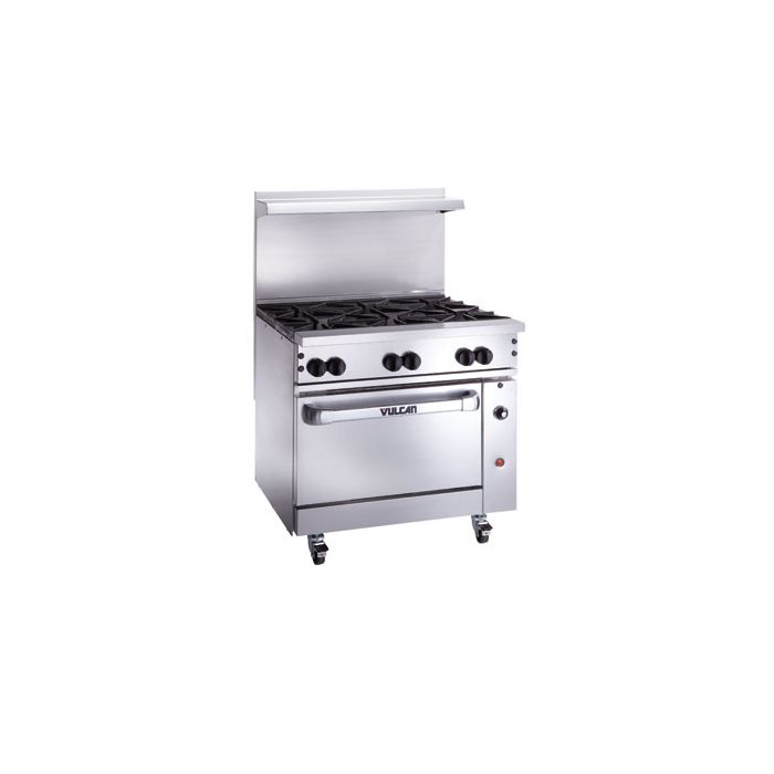 Vulcan Hart 36C-36G gas cooking range. Endurance&#8482; series. Griddle and convection oven. 