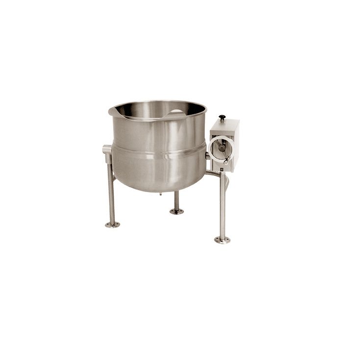 Market Forge FT-100L 100 Gallon &#40;380 litres&#41; direct steam tri-leg tilting kettle
