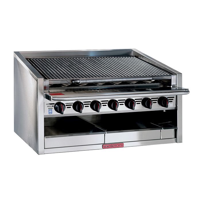 Magikitch'n CM-SMB-672 72" Countertop Lavarock Coal Gas Charbroiler