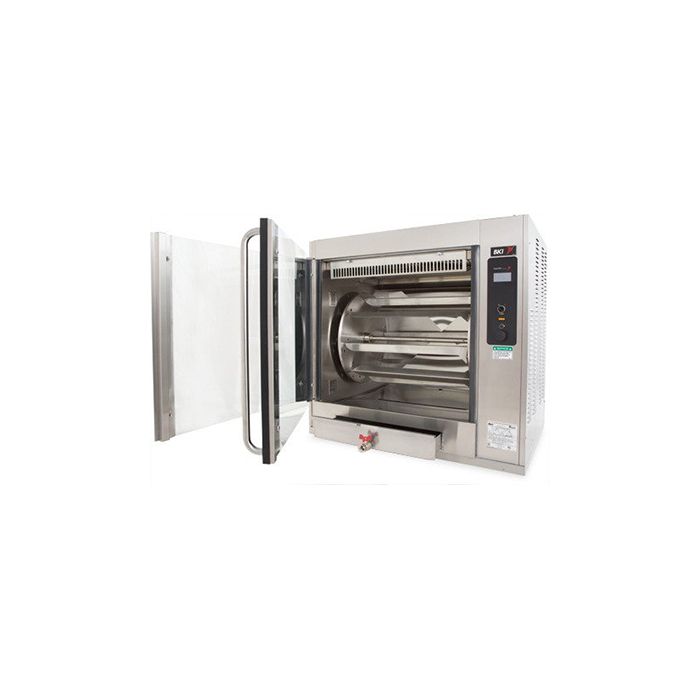 BKI VGG-8-F chicken rotisserie. Solid back. Flat glass. 