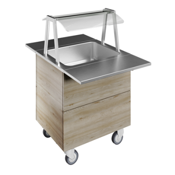 Electrolux Bain-marie, one well (2GN) with wheels H=900mm, overshelf with LED lights PNC 322000
