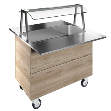 Electrolux Bain-marie, one well (3GN) with wheels H=900mm, overshelf with LED lights PNC 322001