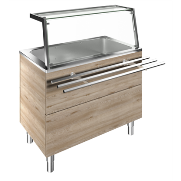 Electrolux Bain-marie air ventilated, one well (3GN) H=900mm, overshelf with LED lights PNC 322082