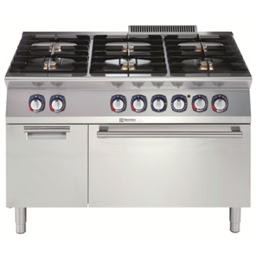 Electrolux 371406 6-Burner (5,5 kW each) gas Range on electric Oven (6 kW) and Cupboard, Q Mark