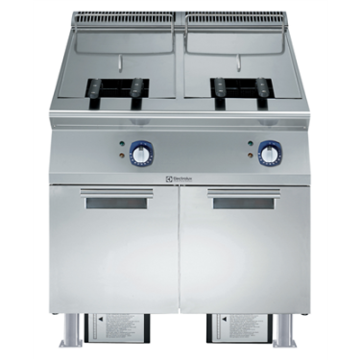 Electrolux 391382 23+23-lt electric Fryer with 2 "V" shaped wells (external heating elements), 4 half size baskets and lids included - Marine - 400V
