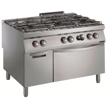 Zanussi 392013 Modular Cooking Range Line EVO900 6-Burner Gas Range on Gas Oven with Cupboard 