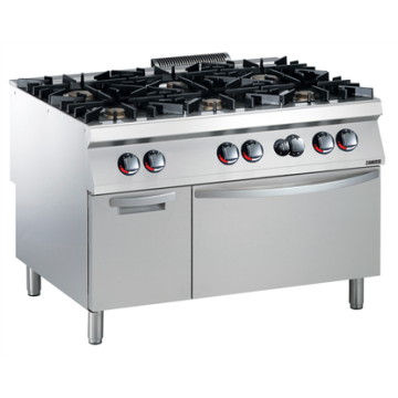 Zanussi 392035 Modular Cooking Range Line EVO900 6-Burner Gas Range on Gas Oven with Cupboard 