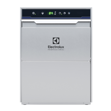 Electrolux Short Small Double Skin Electronic Glasswasher, cold rinse, drain pump &amp; rinse aid dispenser, 30 racks/hour - no plug PNC 402212