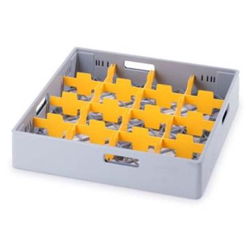 METOS GREY COMPARTMENT BASKET WITH YELLOW COMPARTMENT FOR 16 (4550010)