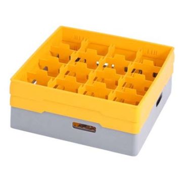 METOS GREY COMPARTMENT BASKET WITH YELLOW HEIGHTENING FRAME (4550042)
