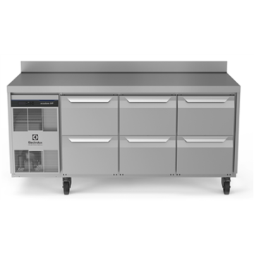 Electrolux 710118 Digital Undercounter ecostore HP Premium Refrigerated Counter - 440lt, 6x1/2 Drawers, Upstand, UK Plug