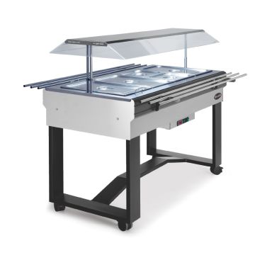Scaiola Heated Buffet Display BREAKFAST INOX CALDA with shelves