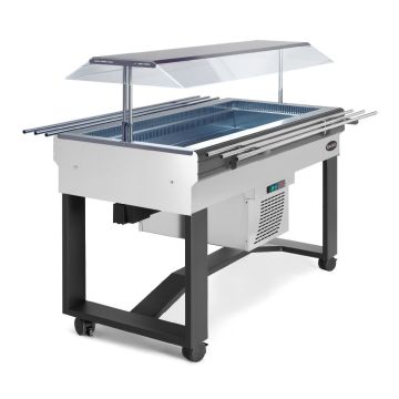 Scaiola Refrigerated Buffet Display BREAKFAST INOX with shelves