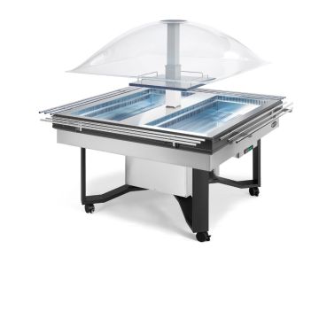 Scaiola Refrigerated Buffet Display CUPOLA INOX with shelves