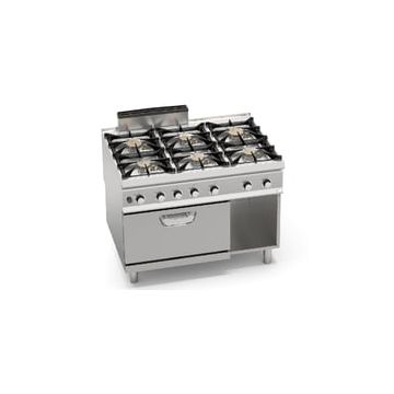 Bertos S900 6-burners gas cooker powered on 2/1 gn gas oven 13718800 SG9F6PSP+FG