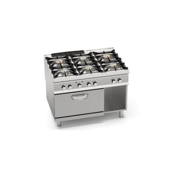 Bertos S900 6-burners gas cooker on 1/1 gn electric oven 13719100 SG9F6PS+FE2