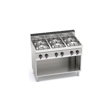 Bertos Macros 700 6-burner gas stove with cabinet 18603600 G7F6MPW