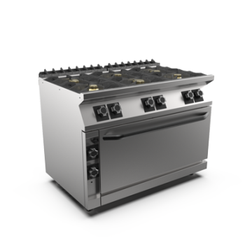 Mareno PC712GFGMG 6 gas burner gas max oven range and electric grill