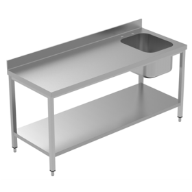 Electrolux 1800 mm Work Table with Upstand and with Shelf - Right Bowl PNC 134107