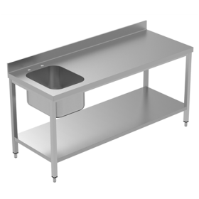Electrolux 1800 mm Work Table with Upstand and with Shelf - Left Bowl PNC 134108