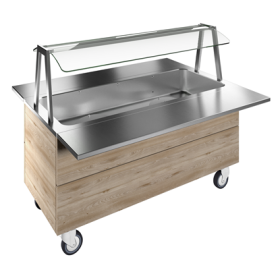 Electrolux Bain-marie, air ventilated, one well (4GN) with wheels H=750mm, overshelf with LED lights PNC 322056