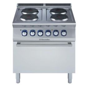 Electrolux 371128 electric commercial range with Electric Oven 700XP 4 Hot Plates. Model number: E7ECEH4REN