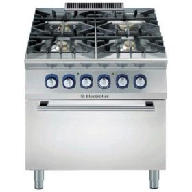 Electrolux 391010 900XP 4 Burner Gas Commercial Range on Electric Oven. Model number: E9GCGH4CE0