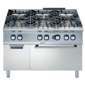 Electrolux 900XP 6-Burner Gas Range on Gas Oven with Cupboard, 3mm worktop and electric ignition PNC 391253