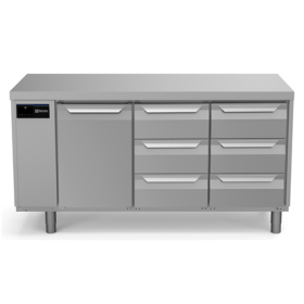 Electrolux ecostore HP Premium Refrigerated Counter - 440lt, 1-Door, 6x1/3 Drawers, Remote PNC 710051