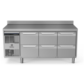 Electrolux ecostore HP Premium Refrigerated Counter - 440lt, 6-Drawer, Upstand PNC 710054