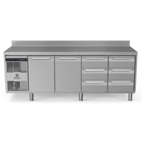 Electrolux ecostore HP Premium Refrigerated Counter - 590lt, 2-Door, 6x1/3 Drawers, Upstand PNC 710083