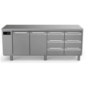 Electrolux ecostore HP Premium Refrigerated Counter - 590lt, 2-Door, 6x1/3 Drawers, Remote PNC 710084