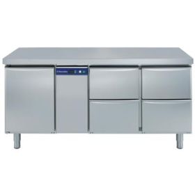 Electrolux 726569 Refrigerated Counter. Capacity: 440 litres. 1 Door 4 Drawers. Requires remote condenser. Model number: RCDR3M14R