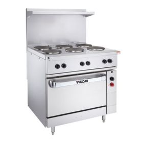 Vulcan Hart Electric Range EV36S-4FP12G208 with 4 French Plates and 12 Inch Griddle to Right