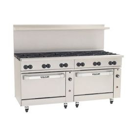 Vulcan Hart 72CC-12B gas cooking range. Endurance™ series. 12 burners and 2 ovens. 