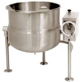 Market Forge FT-100L 100 Gallon (380 litres) direct steam tri-leg tilting kettle
