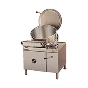 Market Forge MT-40 40 gallon (152 litres) direct steam tilting kettle on a modular base
