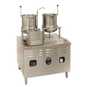 Market Forge MT6T6E [2] 6 gallon electric tilting kettles on 36 Inch modular base 