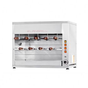 Churrasco grill. Gas or electric heat with 9 spits. Elangrill CM9