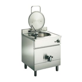 50+50 litre small commercial boiling pan with. Indirect steam heating. Icos BPFC.V 50+50 