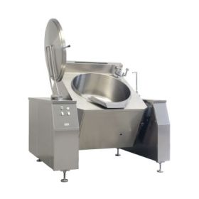 150 litre semi-automatic tilting Commercial Boiling Pan. Indirect steam heat. Icos PTBL.V 150 
