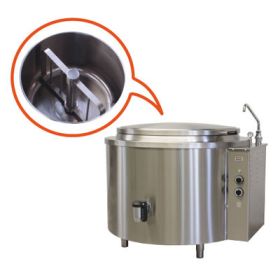 100 litre round commercial boiling pan with mixer. Indirect steam heat. Icos PTFM.V 100/N 
