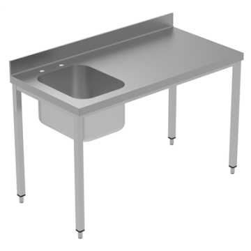 Electrolux 1400 mm Work Table with Upstand - Left Bowl PNC 134024