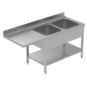 Electrolux PLUS - Static Preparation1800 mm Sink Unit with 2 Bowls with Shelf  - Left Drain 134130