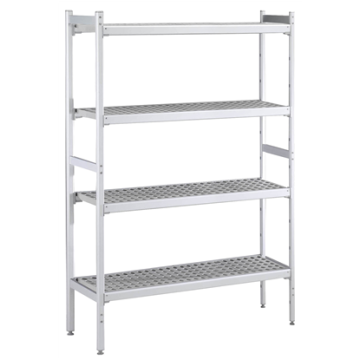 Electrolux 475x1960 mm Aluminium Storage Rack with 4 Polyethylene Shelves PNC 137043