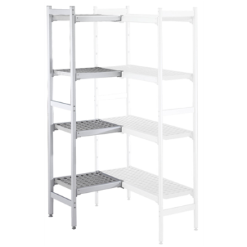 Electrolux 475x744 mm Aluminium Corner Storage Rack with 4 Polyethylene Shelves PNC 137070