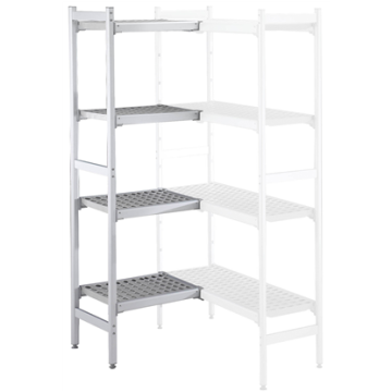 Electrolux 475x834 mm Aluminium Corner Storage Rack with 4 Polyethylene Shelves PNC 137071