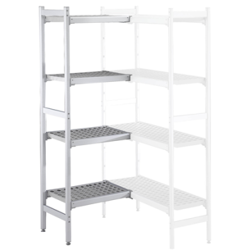 Electrolux 475x922 mm Aluminium Corner Storage Rack with 4 Polyethylene Shelves PNC 137072